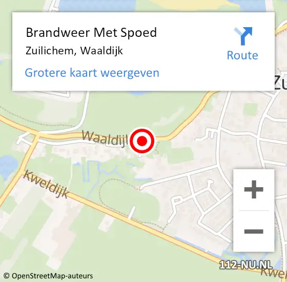 Locatie op kaart van de 112 melding: Brandweer Met Spoed Naar Zuilichem, Waaldijk op 21 mei 2016 23:28