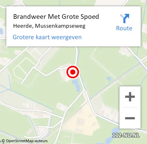 Locatie op kaart van de 112 melding: Brandweer Met Grote Spoed Naar Heerde, Mussenkampseweg op 21 mei 2016 23:55