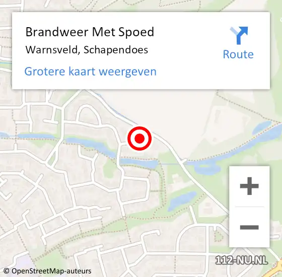 Locatie op kaart van de 112 melding: Brandweer Met Spoed Naar Warnsveld, Schapendoes op 22 mei 2016 00:31