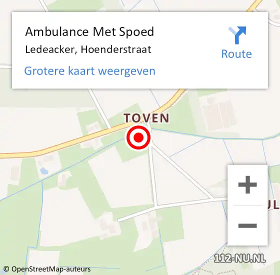 Locatie op kaart van de 112 melding: Ambulance Met Spoed Naar Ledeacker, Hoenderstraat op 22 mei 2016 05:39