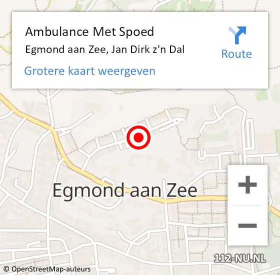 Locatie op kaart van de 112 melding: Ambulance Met Spoed Naar Egmond aan Zee, Jan Dirk z'n Dal op 22 mei 2016 05:42