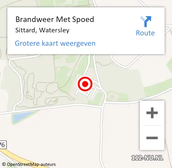 Locatie op kaart van de 112 melding: Brandweer Met Spoed Naar Sittard, Watersley op 22 mei 2016 11:56