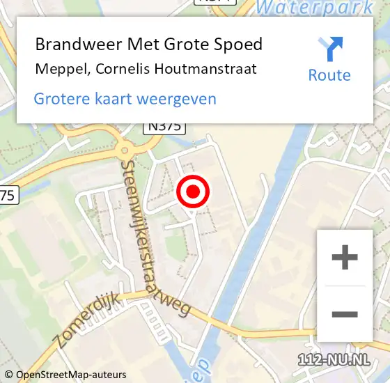 Locatie op kaart van de 112 melding: Brandweer Met Grote Spoed Naar Meppel, Cornelis Houtmanstraat op 15 december 2013 23:23