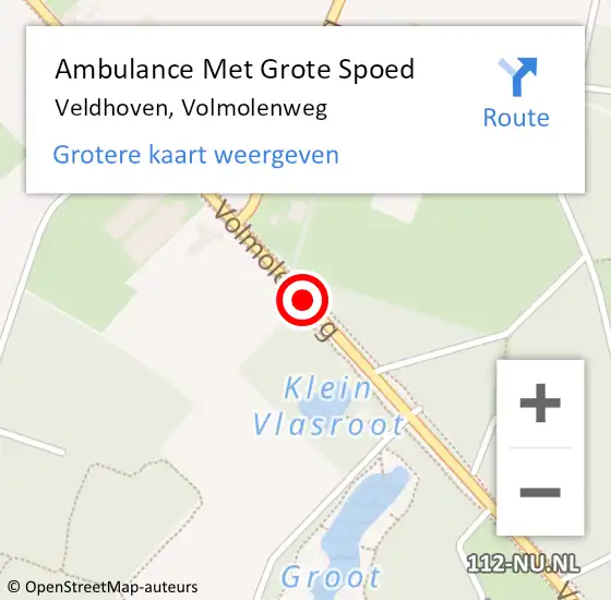 Locatie op kaart van de 112 melding: Ambulance Met Grote Spoed Naar Veldhoven, Volmolenweg op 22 mei 2016 12:39