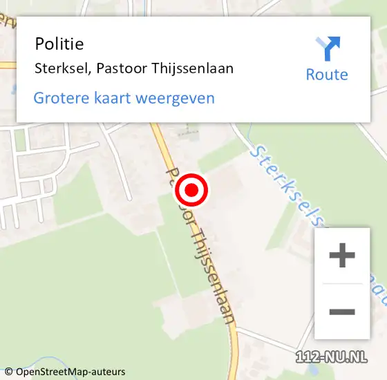 Locatie op kaart van de 112 melding: Politie Sterksel, Pastoor Thijssenlaan op 22 mei 2016 15:49