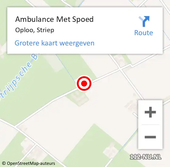 Locatie op kaart van de 112 melding: Ambulance Met Spoed Naar Oploo, Striep op 22 mei 2016 17:00