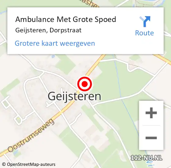 Locatie op kaart van de 112 melding: Ambulance Met Grote Spoed Naar Geijsteren, Dorpstraat op 16 december 2013 00:21