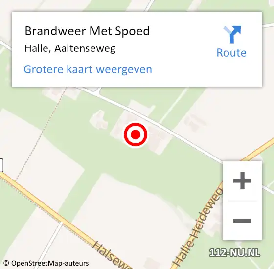 Locatie op kaart van de 112 melding: Brandweer Met Spoed Naar Halle, Aaltenseweg op 22 mei 2016 18:13