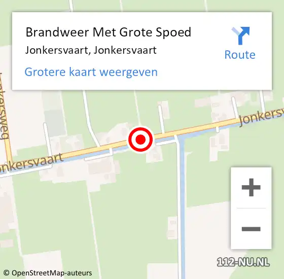 Locatie op kaart van de 112 melding: Brandweer Met Grote Spoed Naar Jonkersvaart, Jonkersvaart op 22 mei 2016 18:53