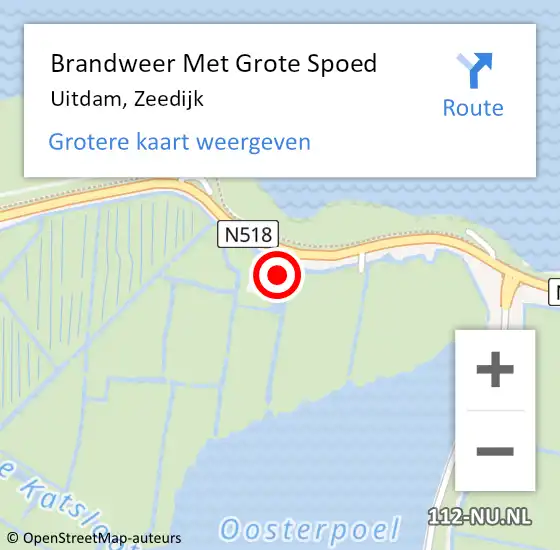 Locatie op kaart van de 112 melding: Brandweer Met Grote Spoed Naar Uitdam, Zeedijk op 22 mei 2016 19:10