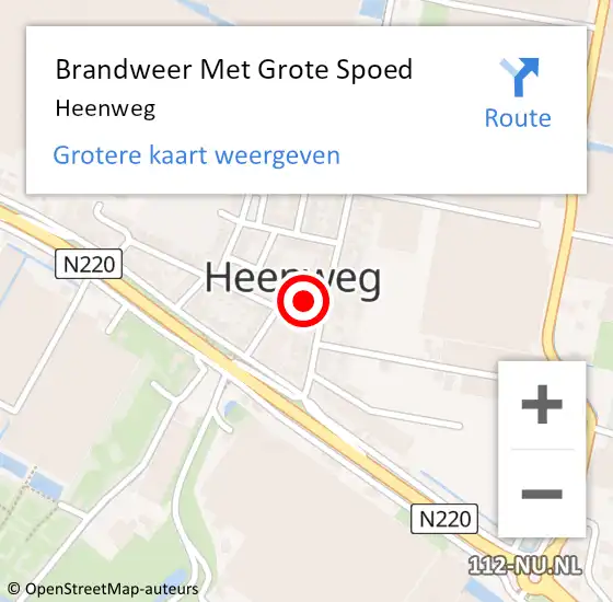 Locatie op kaart van de 112 melding: Brandweer Met Grote Spoed Naar Heenweg op 22 mei 2016 20:07