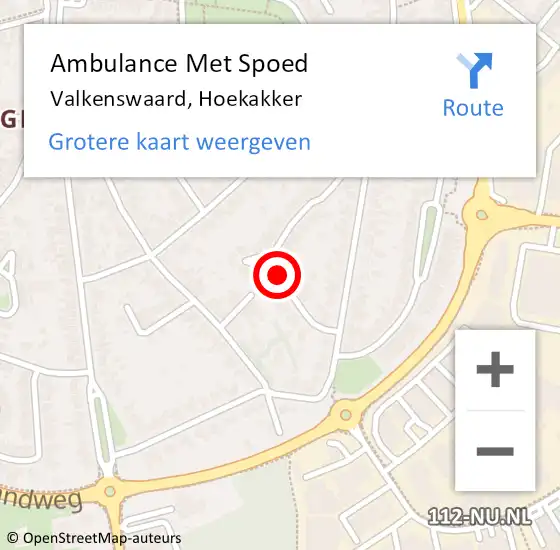 Locatie op kaart van de 112 melding: Ambulance Met Spoed Naar Valkenswaard, Hoekakker op 22 mei 2016 21:30