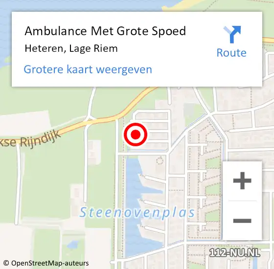 Locatie op kaart van de 112 melding: Ambulance Met Grote Spoed Naar Heteren, Lage Riem op 22 mei 2016 22:22