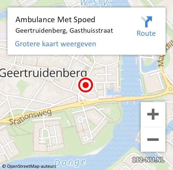 Locatie op kaart van de 112 melding: Ambulance Met Spoed Naar Geertruidenberg, Gasthuisstraat op 23 mei 2016 00:01