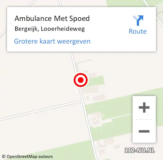 Locatie op kaart van de 112 melding: Ambulance Met Spoed Naar Bergeijk, Looerheideweg op 23 mei 2016 04:42