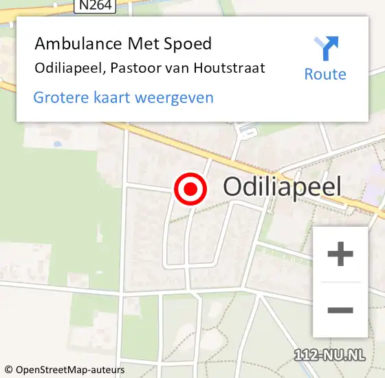 Locatie op kaart van de 112 melding: Ambulance Met Spoed Naar Odiliapeel, Pastoor van Houtstraat op 23 mei 2016 06:03