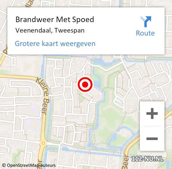 Locatie op kaart van de 112 melding: Brandweer Met Spoed Naar Veenendaal, Tweespan op 23 mei 2016 07:27