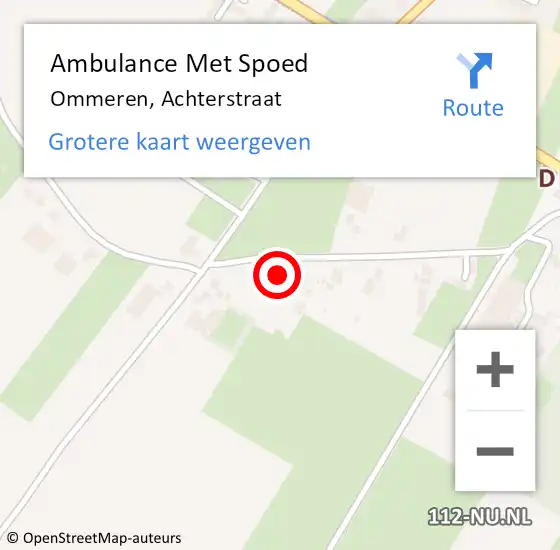 Locatie op kaart van de 112 melding: Ambulance Met Spoed Naar Ommeren, Achterstraat op 23 mei 2016 07:50