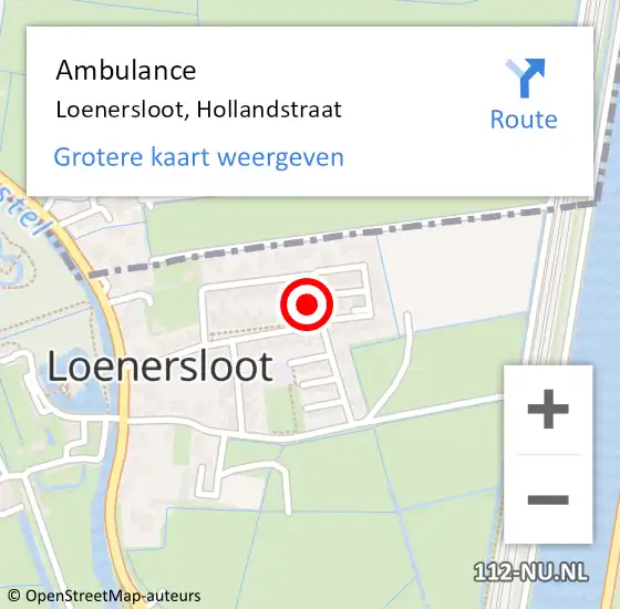 Locatie op kaart van de 112 melding: Ambulance Loenersloot, Hollandstraat op 16 december 2013 03:09