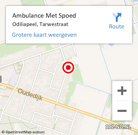 Locatie op kaart van de 112 melding: Ambulance Met Spoed Naar Odiliapeel, Tarwestraat op 23 mei 2016 09:46