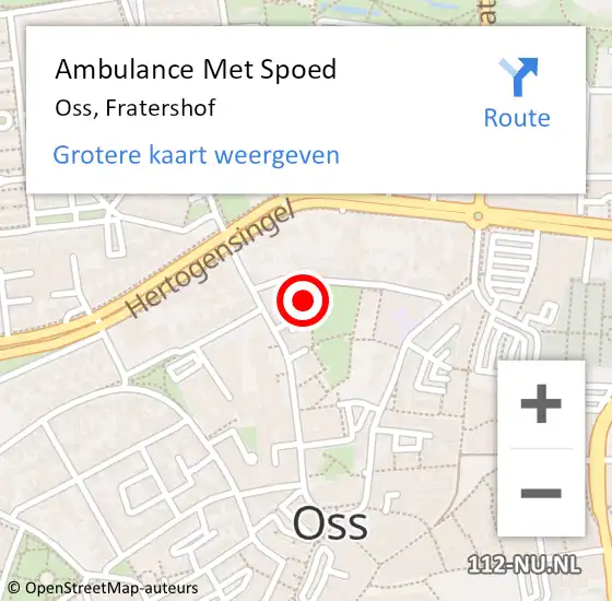 Locatie op kaart van de 112 melding: Ambulance Met Spoed Naar Oss, Fratershof op 23 mei 2016 11:27