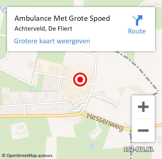 Locatie op kaart van de 112 melding: Ambulance Met Grote Spoed Naar Achterveld, De Fliert op 23 mei 2016 11:32