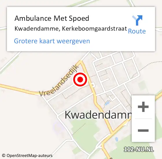 Locatie op kaart van de 112 melding: Ambulance Met Spoed Naar Kwadendamme, Kerkeboomgaardstraat op 23 mei 2016 13:04