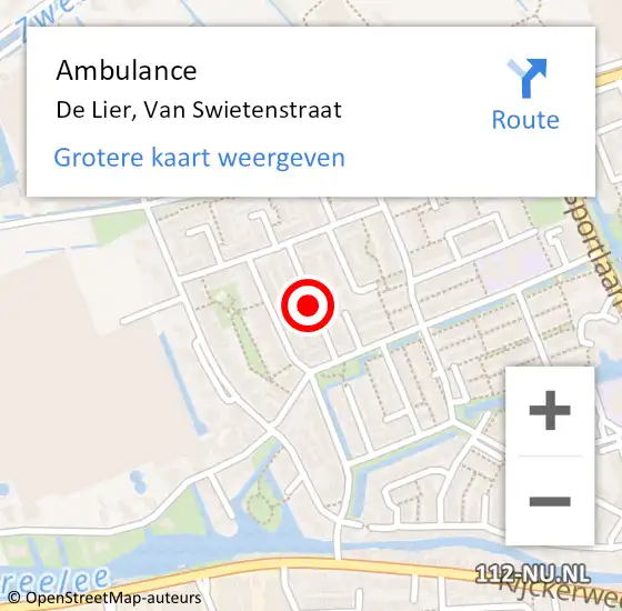 Locatie op kaart van de 112 melding: Ambulance De Lier, Van Swietenstraat op 23 mei 2016 13:13