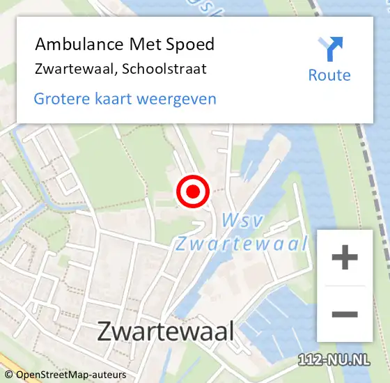 Locatie op kaart van de 112 melding: Ambulance Met Spoed Naar Zwartewaal, Schoolstraat op 23 mei 2016 13:16