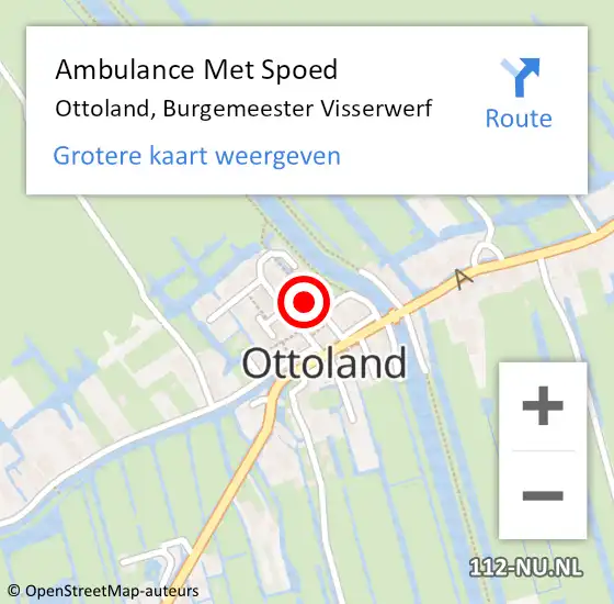 Locatie op kaart van de 112 melding: Ambulance Met Spoed Naar Ottoland, Burgemeester Visserwerf op 23 mei 2016 16:00