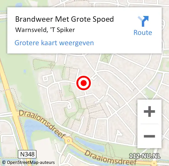 Locatie op kaart van de 112 melding: Brandweer Met Grote Spoed Naar Warnsveld, 'T Spiker op 23 mei 2016 16:35