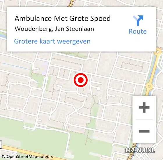 Locatie op kaart van de 112 melding: Ambulance Met Grote Spoed Naar Woudenberg, Jan Steenlaan op 23 mei 2016 17:12