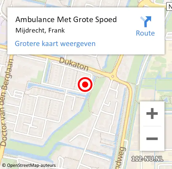 Locatie op kaart van de 112 melding: Ambulance Met Grote Spoed Naar Mijdrecht, Frank op 23 mei 2016 17:53