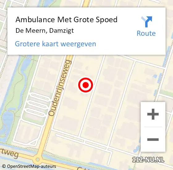 Locatie op kaart van de 112 melding: Ambulance Met Grote Spoed Naar De Meern, Damzigt op 23 mei 2016 18:19