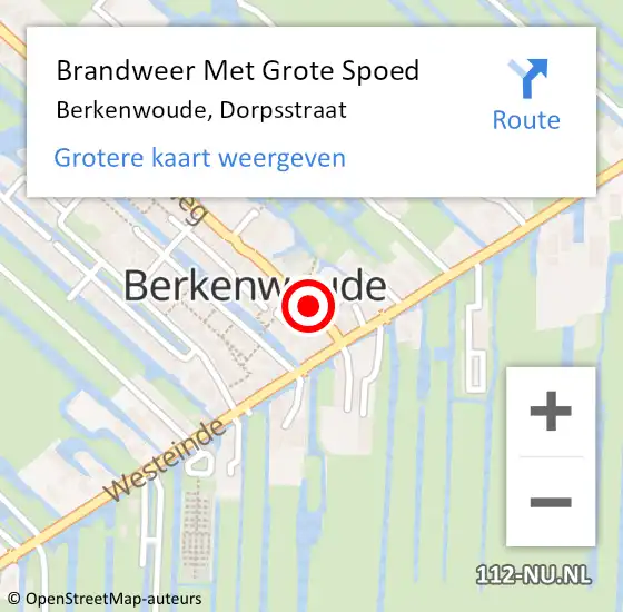 Locatie op kaart van de 112 melding: Brandweer Met Grote Spoed Naar Berkenwoude, Dorpsstraat op 23 mei 2016 18:54