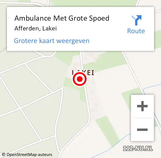 Locatie op kaart van de 112 melding: Ambulance Met Grote Spoed Naar Afferden, Lakei op 23 mei 2016 19:26