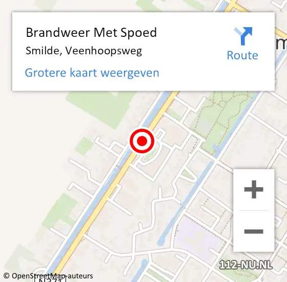 Locatie op kaart van de 112 melding: Brandweer Met Spoed Naar Smilde, Veenhoopsweg op 23 mei 2016 20:20