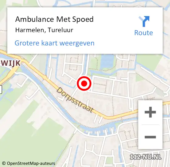 Locatie op kaart van de 112 melding: Ambulance Met Spoed Naar Harmelen, Tureluur op 23 mei 2016 21:40