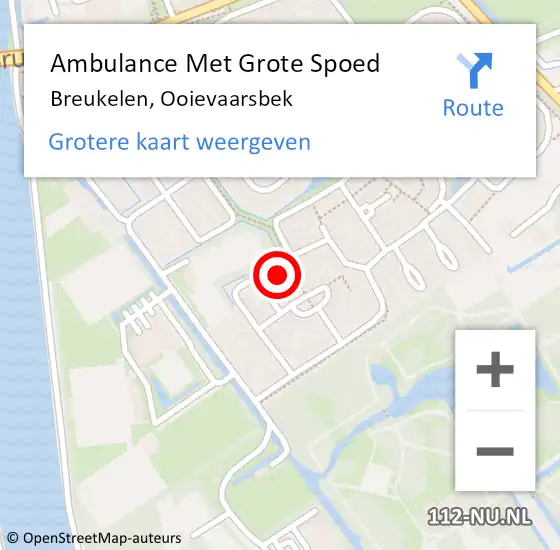 Locatie op kaart van de 112 melding: Ambulance Met Grote Spoed Naar Breukelen, Ooievaarsbek op 23 mei 2016 22:08