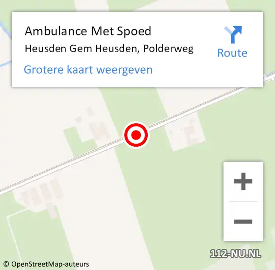 Locatie op kaart van de 112 melding: Ambulance Met Spoed Naar Heusden Gem Heusden, Polderweg op 16 december 2013 07:42