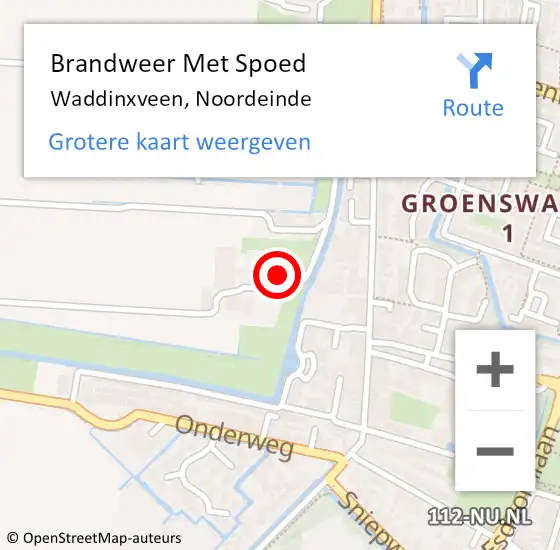 Locatie op kaart van de 112 melding: Brandweer Met Spoed Naar Waddinxveen, Noordeinde op 24 mei 2016 02:58