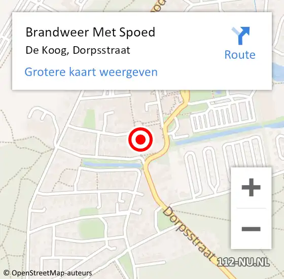 Locatie op kaart van de 112 melding: Brandweer Met Spoed Naar De Koog, Dorpsstraat op 24 mei 2016 04:51