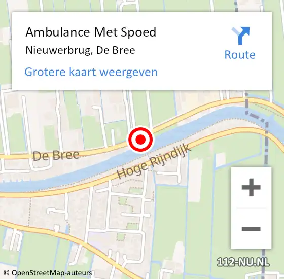 Locatie op kaart van de 112 melding: Ambulance Met Spoed Naar Nieuwerbrug, De Bree op 24 mei 2016 08:47