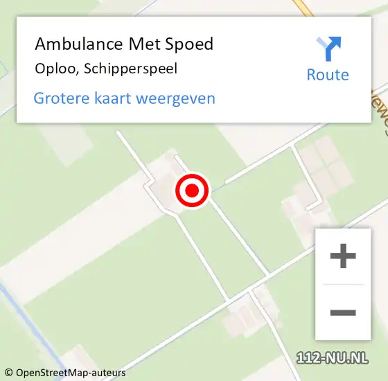 Locatie op kaart van de 112 melding: Ambulance Met Spoed Naar Oploo, Schipperspeel op 24 mei 2016 11:00