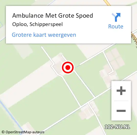 Locatie op kaart van de 112 melding: Ambulance Met Grote Spoed Naar Oploo, Schipperspeel op 24 mei 2016 11:02