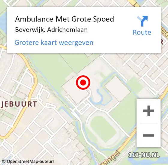 Locatie op kaart van de 112 melding: Ambulance Met Grote Spoed Naar Beverwijk, Adrichemlaan op 24 mei 2016 13:42