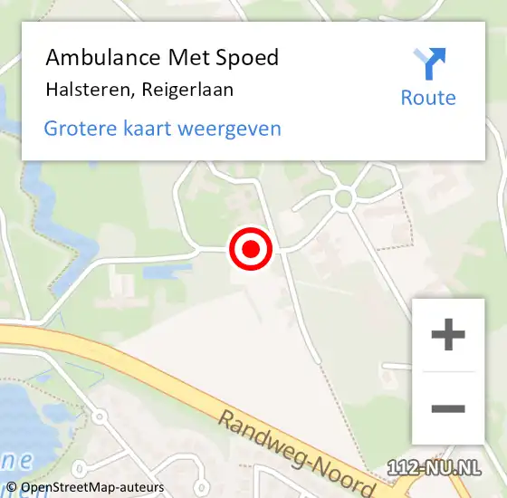 Locatie op kaart van de 112 melding: Ambulance Met Spoed Naar Halsteren, Reigerlaan op 24 mei 2016 13:44