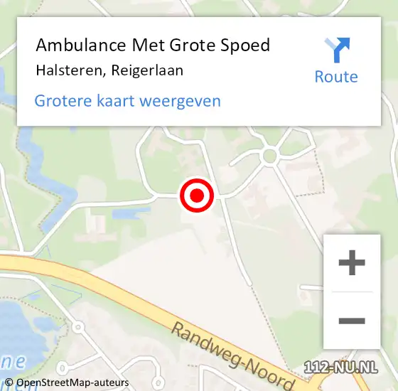 Locatie op kaart van de 112 melding: Ambulance Met Grote Spoed Naar Halsteren, Reigerlaan op 24 mei 2016 13:58