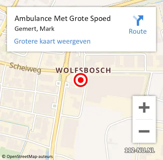 Locatie op kaart van de 112 melding: Ambulance Met Grote Spoed Naar Gemert, Mark op 24 mei 2016 16:42
