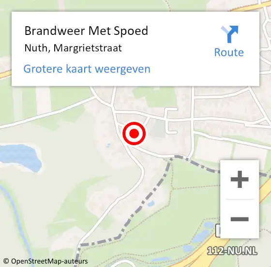 Locatie op kaart van de 112 melding: Brandweer Met Spoed Naar Nuth, Margrietstraat op 24 mei 2016 16:54